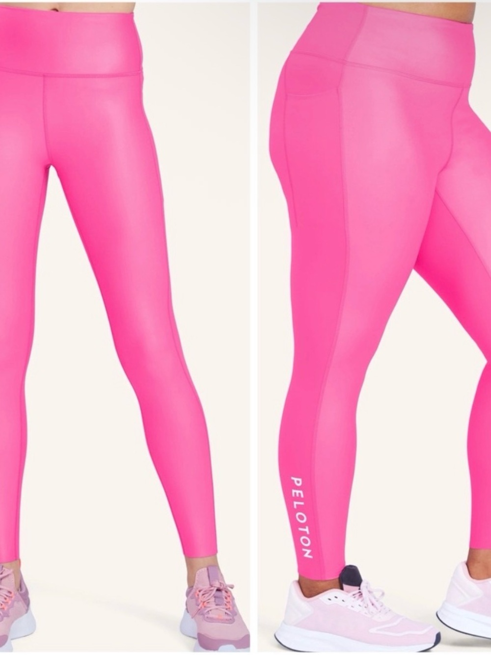 Peloton Cadent High Rise Cire Pocket Leggings M Pink